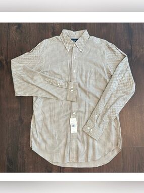 RALPH LAUREN MENS SHIRT BUTTON DOWN CLASSIC FIT PLAID STRIPES NEW